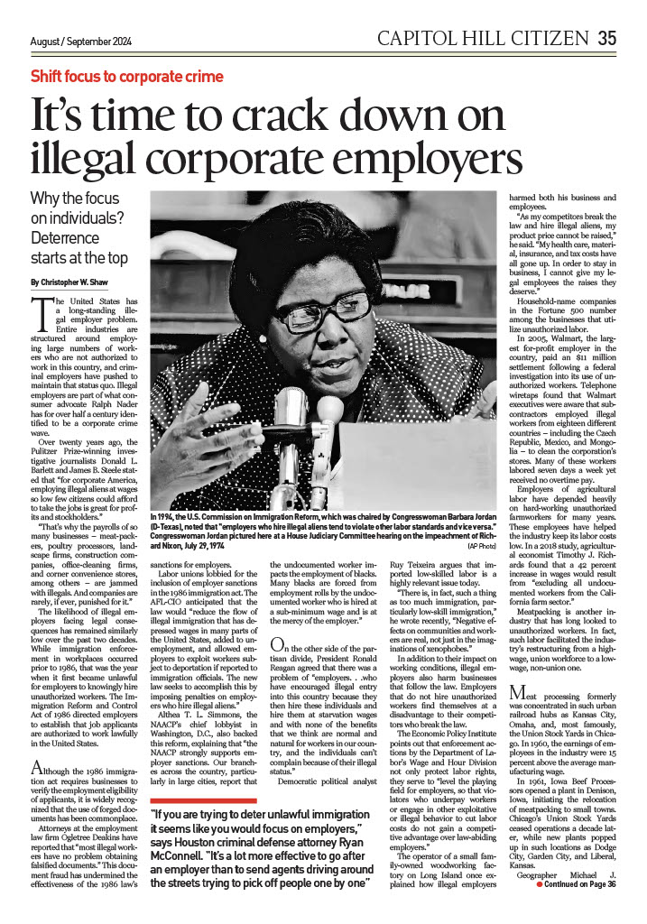 Shifting Focus to Corporate Crime: It’s Time to Crack Down on Illegal Corporate Employers