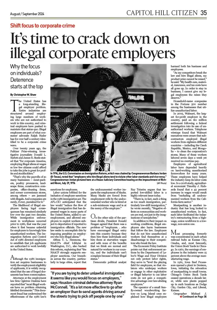 Shifting Focus to Corporate Crime: It’s Time to Crack Down on Illegal Corporate Employers