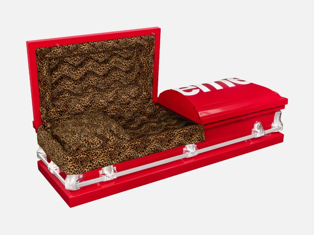 Supreme and Titan Casket Collaborate on Limited Edition SS26 Streetwear Coffin