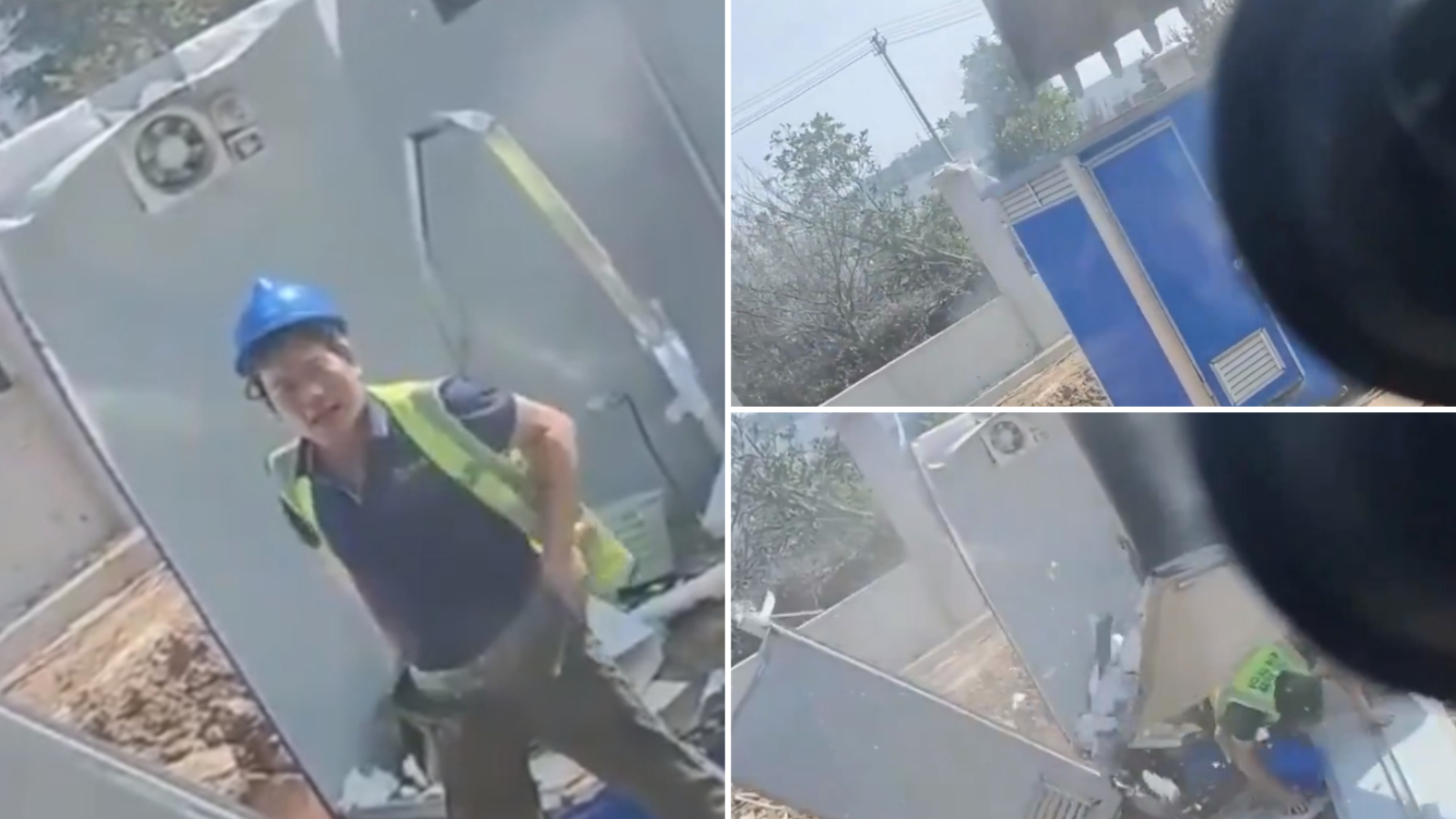 Viral Construction Site Incident Involving Excavator and Porta-Potty Sparks Global Outrage Over Workplace Safety and Prank Culture