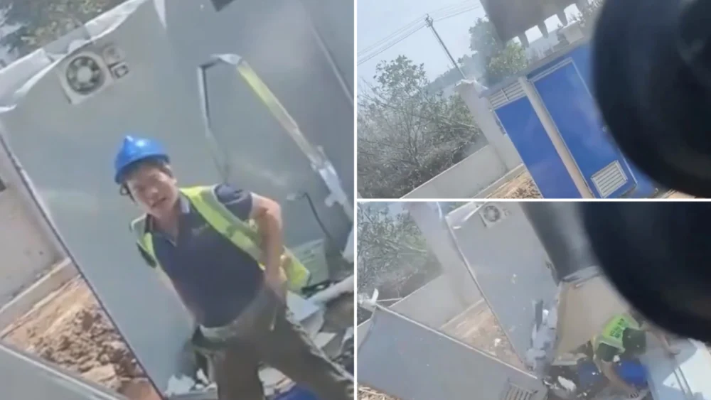 Viral Construction Site Incident Involving Excavator and Porta-Potty Sparks Global Outrage Over Workplace Safety and Prank Culture