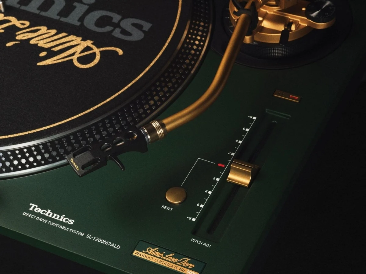 Aimé Leon Dore and Technics Unveil Limited Edition SL-1200M7ALD Turntable in Mulberry Green and Gold.