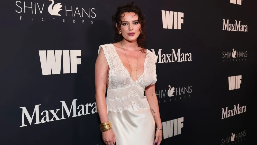Bella Thorne’s Lacy Saint Laurent Dress with Daring Neckline is Also Completely See-Through