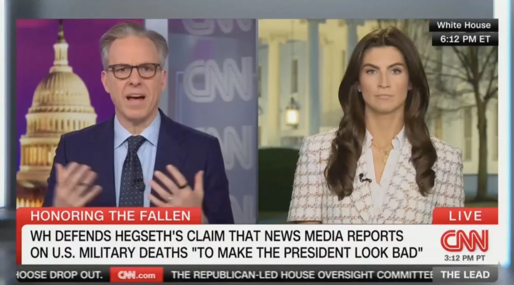 CNN Anchor Jake Tapper Denounces Trump Administration Officials Over Claims of Politicized Media Coverage Regarding U.S. Service Member Deaths in Iran
