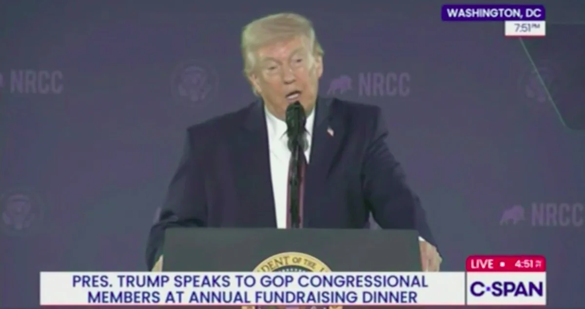 President Donald Trump Criticizes Mail-In Voting While Highlighting Electoral Success at Congressional Fundraising Dinner