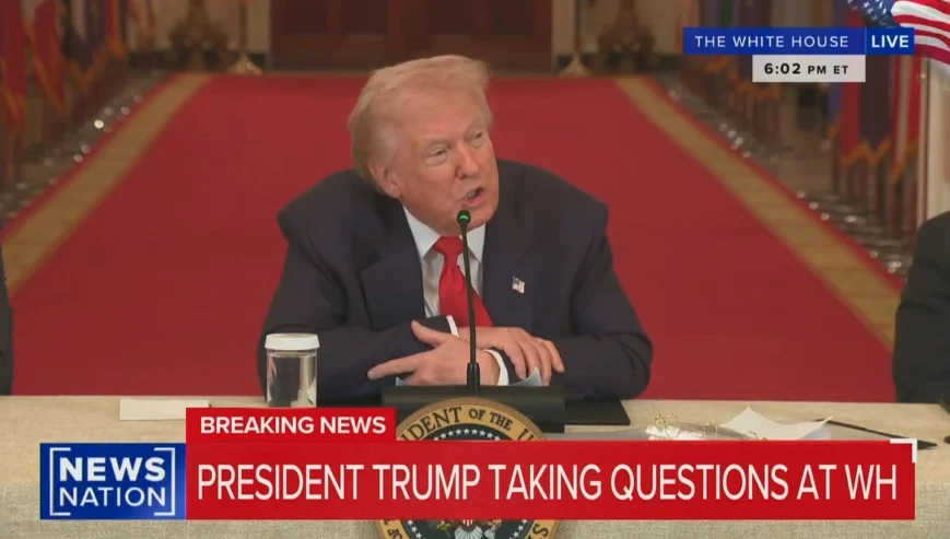 President Trump Dismisses Press Inquiries on Iran Conflict During White House Collegiate Sports Roundtable Featuring Tiger Woods and Nick Saban