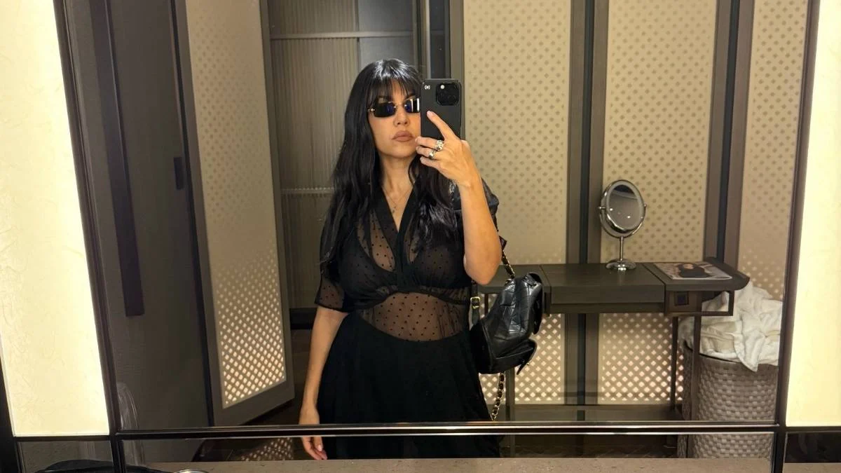 Kourtney Kardashian Embraces Sheer Fashion Trend in Bold All-Black Ensemble