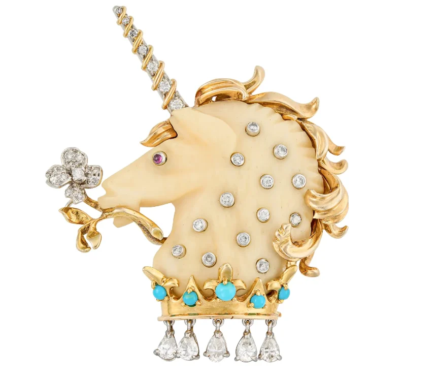 A Spectacular Verdura Unicorn Brooch, Once Cherished by Queen Elizabeth II’s Long-Serving Lady-in-Waiting, Set for London Auction