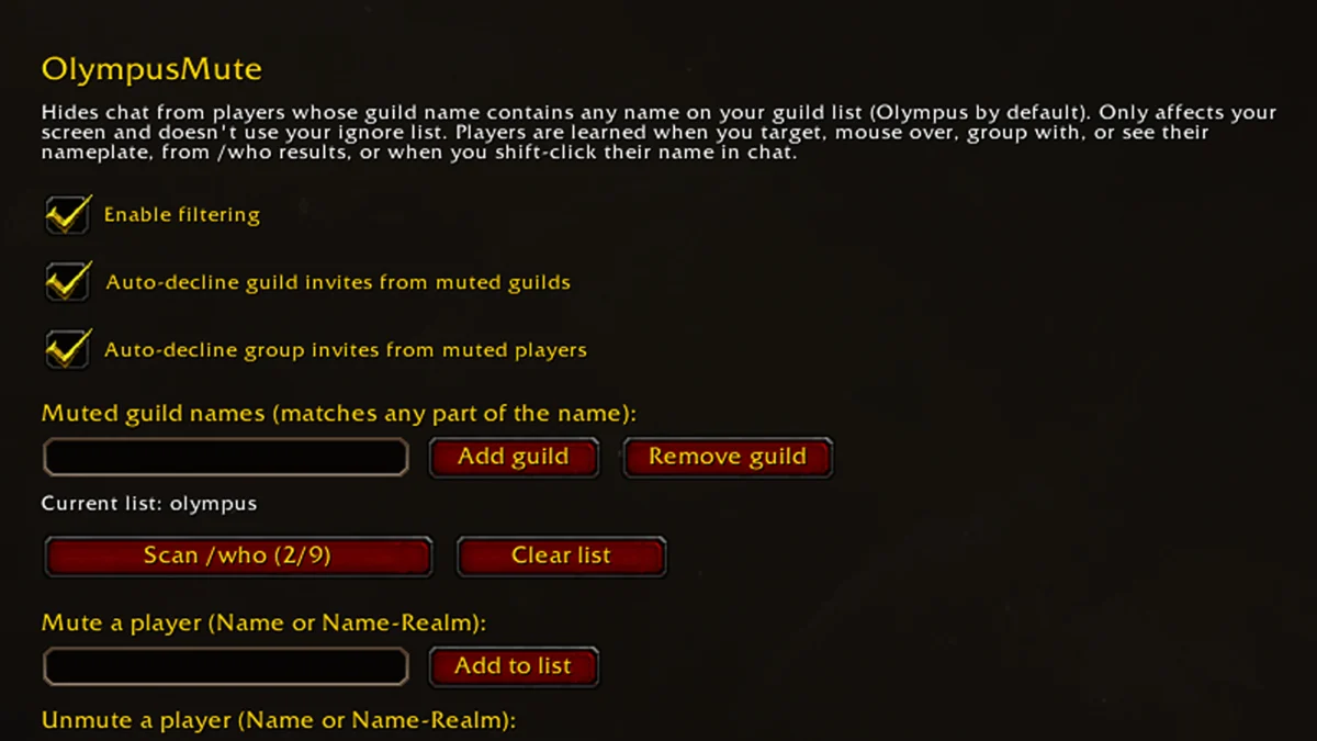 Digital Exclusion as Community Response: The Rise of the OlympusMute Mod in World of Warcraft Forever