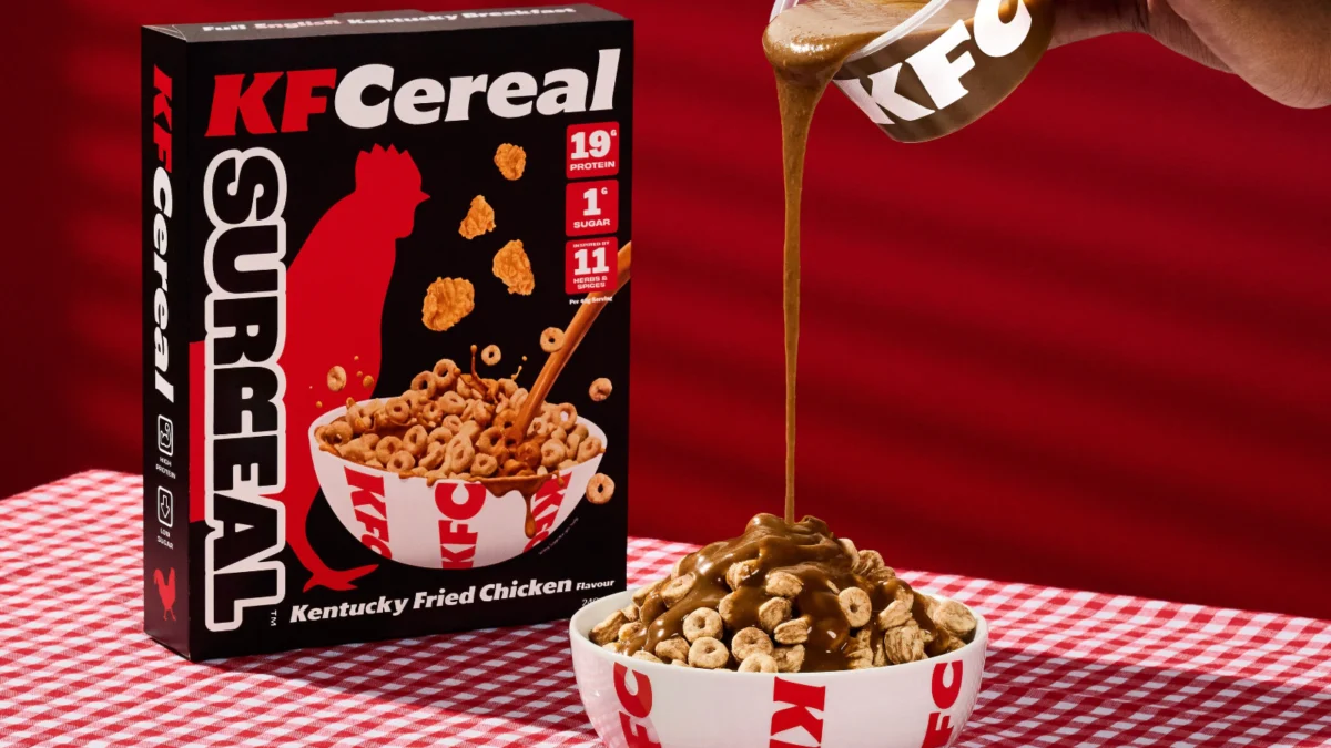 KFC Launches Limited Edition Chicken Flavored Cereal Designed to Be Eaten With Gravy in Collaboration With Surreal