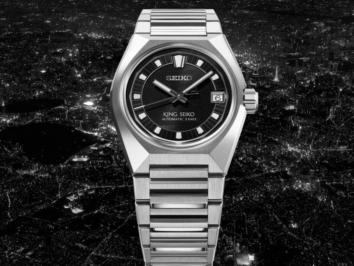 King Seiko VANAC Cosmic Tokyo HKF005J Redefines Urban Elegance with Stainless Steel and Glittering Dial Aesthetics