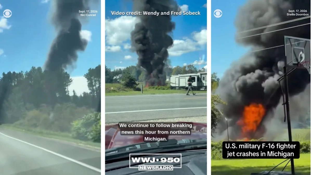 Texas Air National Guard F-16 Fighting Falcon Crashes During Training Mission in Michigan as Pilot Safely Ejects