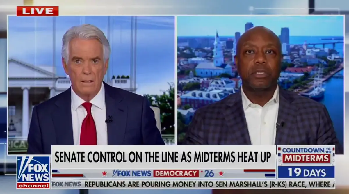 Fox News Anchor John Roberts Confronts Senator Tim Scott Over Historic Low Approval Ratings for Donald Trump Amid Midterm Election Concerns