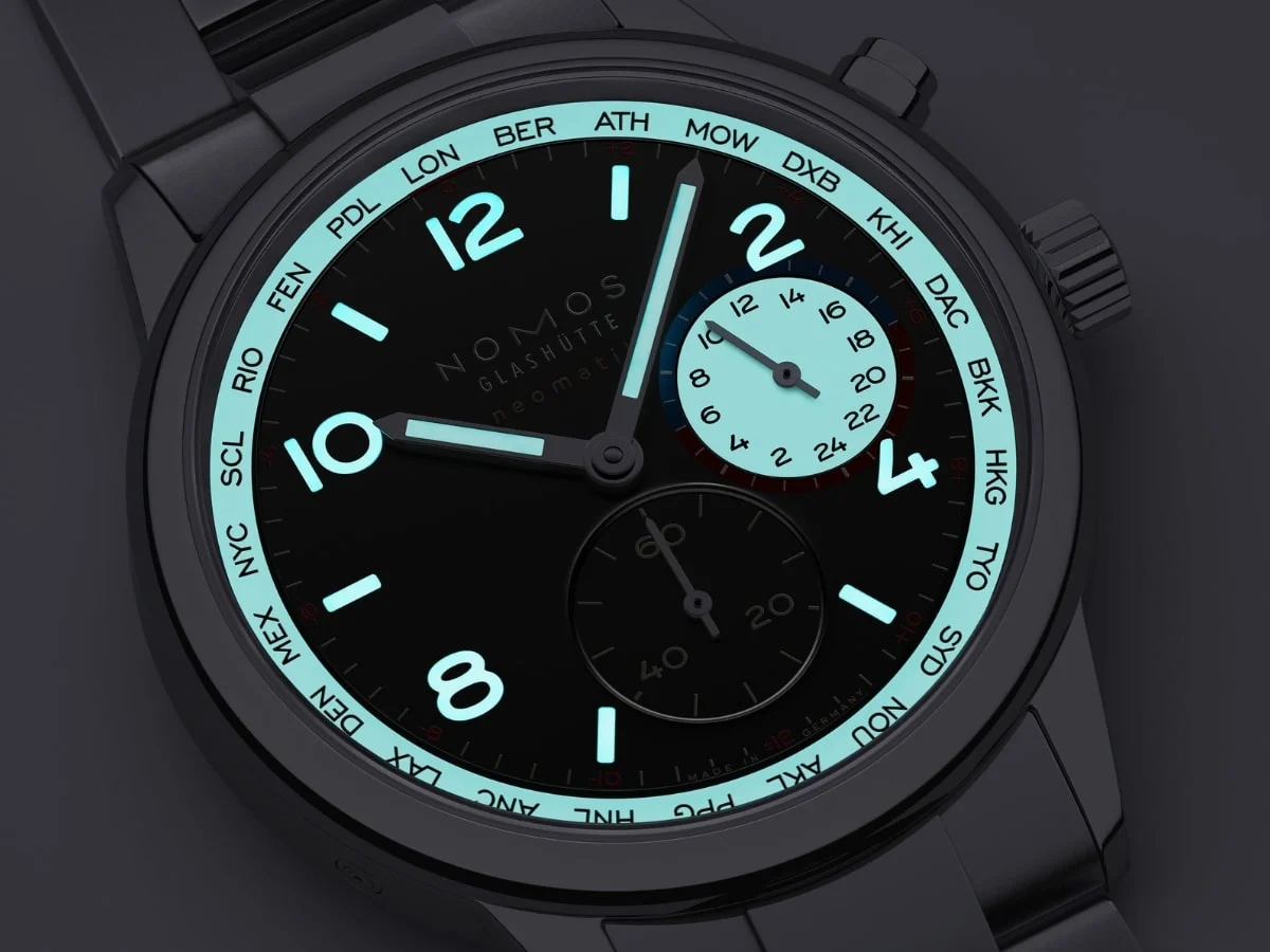 NOMOS Glashütte Expands Travel Watch Portfolio with the Club Sport neomatik Worldtimer Dark Ref 793