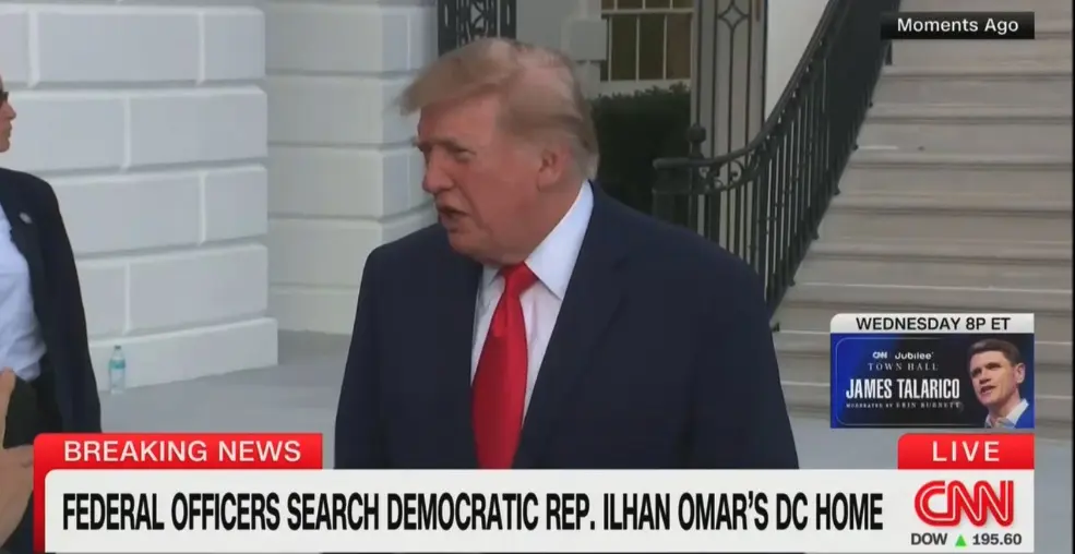 President Trump Denies Direct Involvement in Federal Raid on Representative Ilhan Omar’s Residence Amid Escalating Legal and Political Tensions